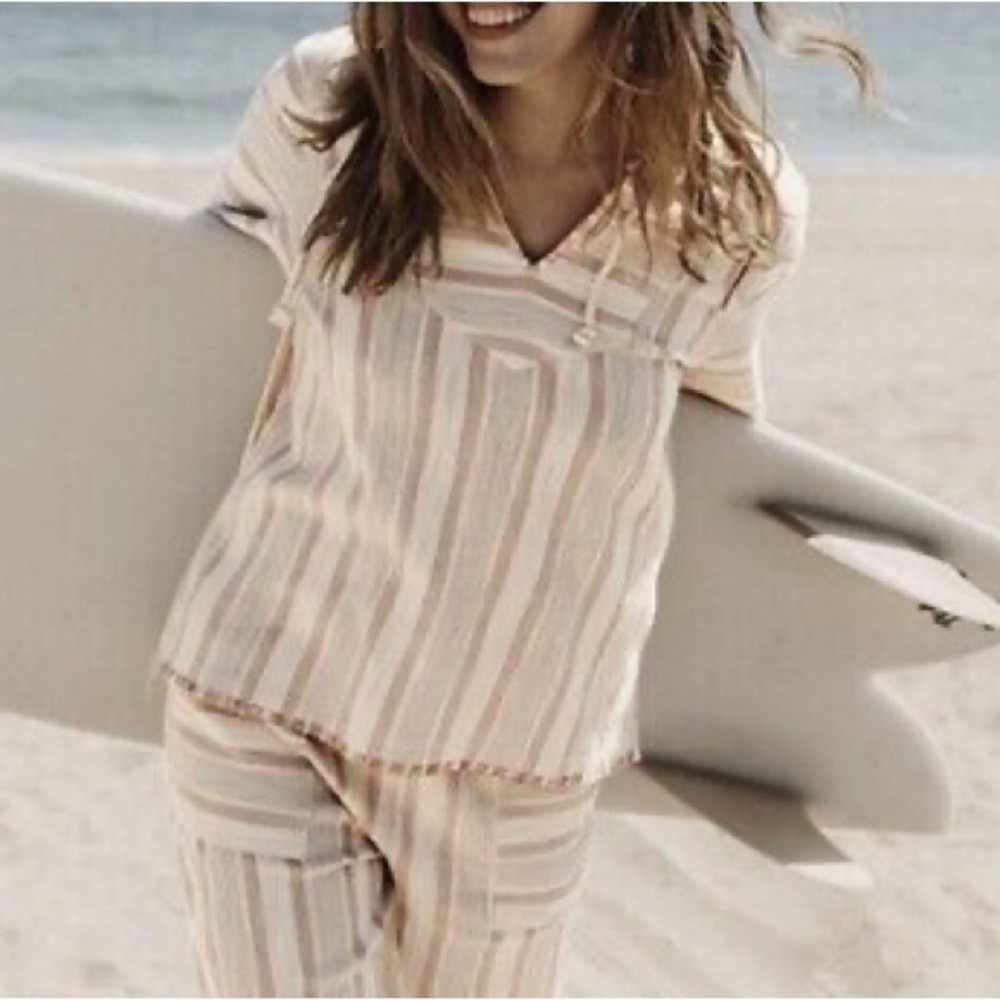 Faherty day tripper hoodie pink stripe